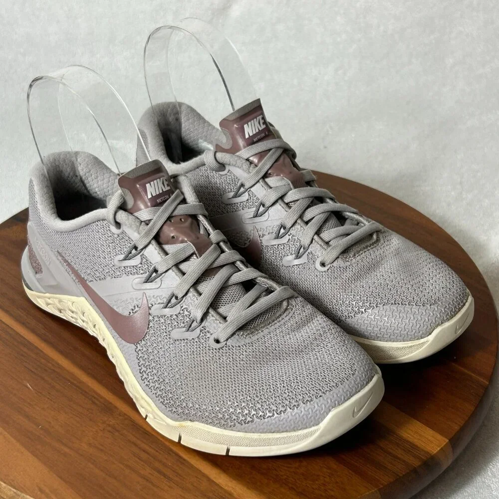 Nike Metcon Gray/Plum Mesh Running Athletic Training Sneakers Shoes Women 5 - Picture 3 of 9
